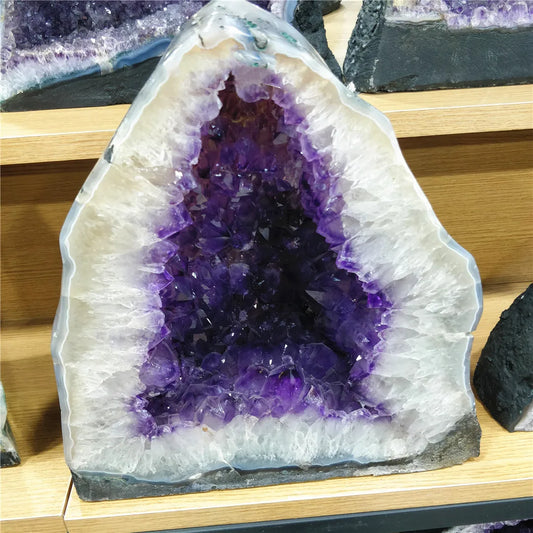 Natural Raw Brazilian Amethyst Geode Uruguay Crystal Teeth