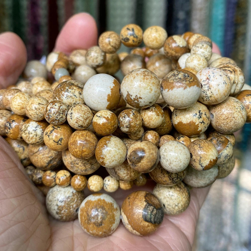 Natural Stone Beads 4 6 8 10mm Tiger Eye Lava Amazonite Turquoises Agates Jaspers Beads For Jewelry Making DIY Bracelet Necklace