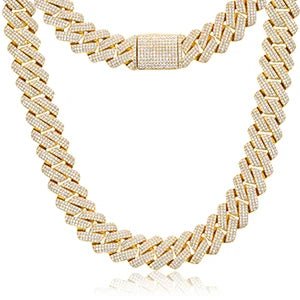 925 Sterling Silver 20mm 3 Row Cubic Zircon Men Cuban Chain Iced Out High Quality Hip Hop Jewelry Gift Dropshipping