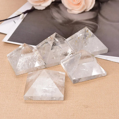 Clear Quartz Pyramid Chakra Reiki Tower - Home Decor