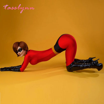 Die Unglaublichen Cosplay Elastigirl Hulk Spider Familienanzug für Erwachsene und Kinder Jumpsuit Bodysuit Halloween Kostüme für Damen