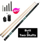 Pool cue with butt and two shafts on a white background, featuring a 'Gift' logo.