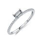 Modian 2021 Real 925 Sterling Silver Simple Square Clear CZ Charm Gold Color Finger Rings For Women Wedding Engagement Jewelry