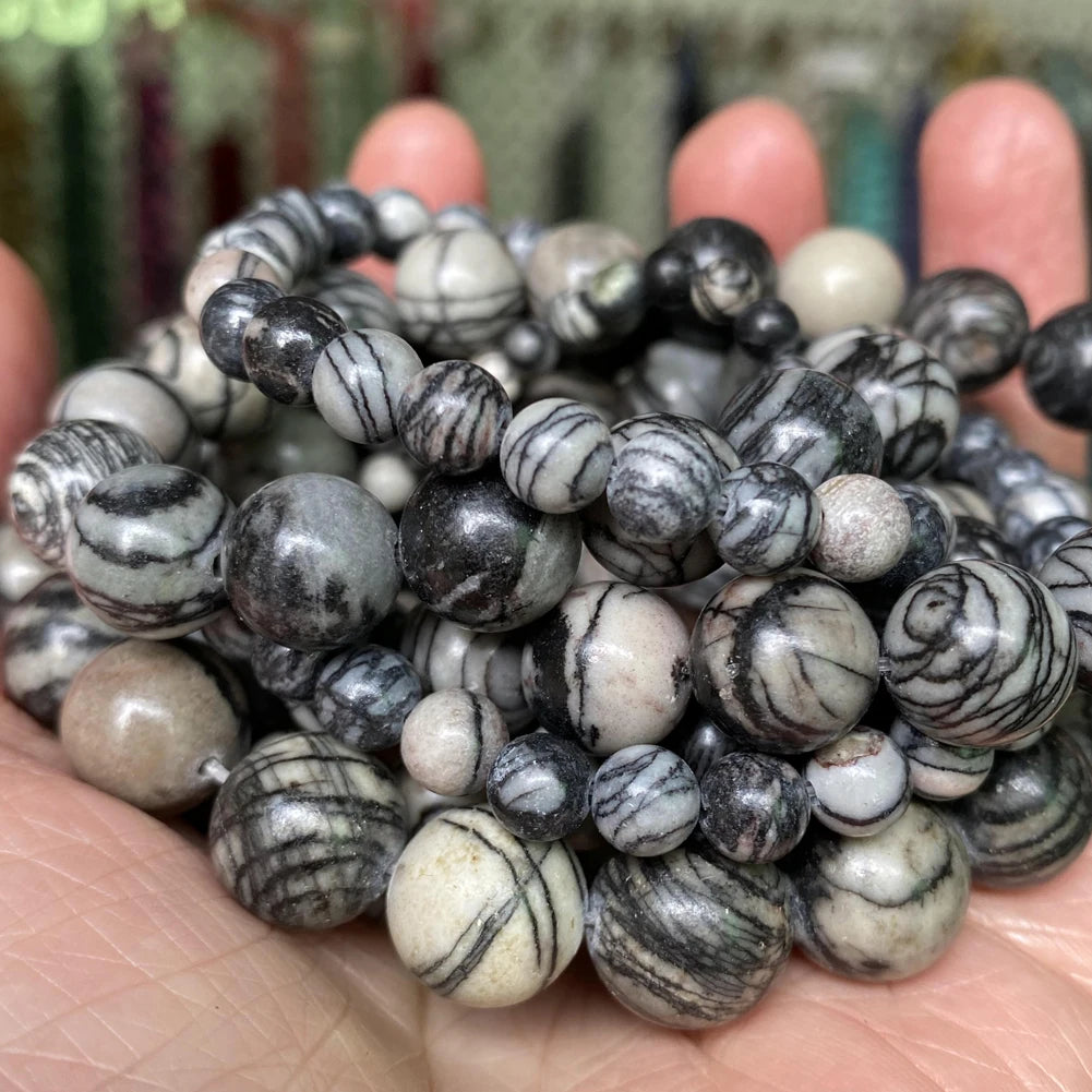 Natural Stone Beads 4 6 8 10mm Tiger Eye Lava Amazonite Turquoises Agates Jaspers Beads For Jewelry Making DIY Bracelet Necklace
