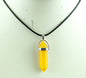 Natural Stone Crystal Hexagonal Pendant — Quartz, Tiger Eye & More