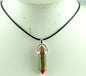 Natural Stone Crystal Hexagonal Pendant — Quartz, Tiger Eye & More