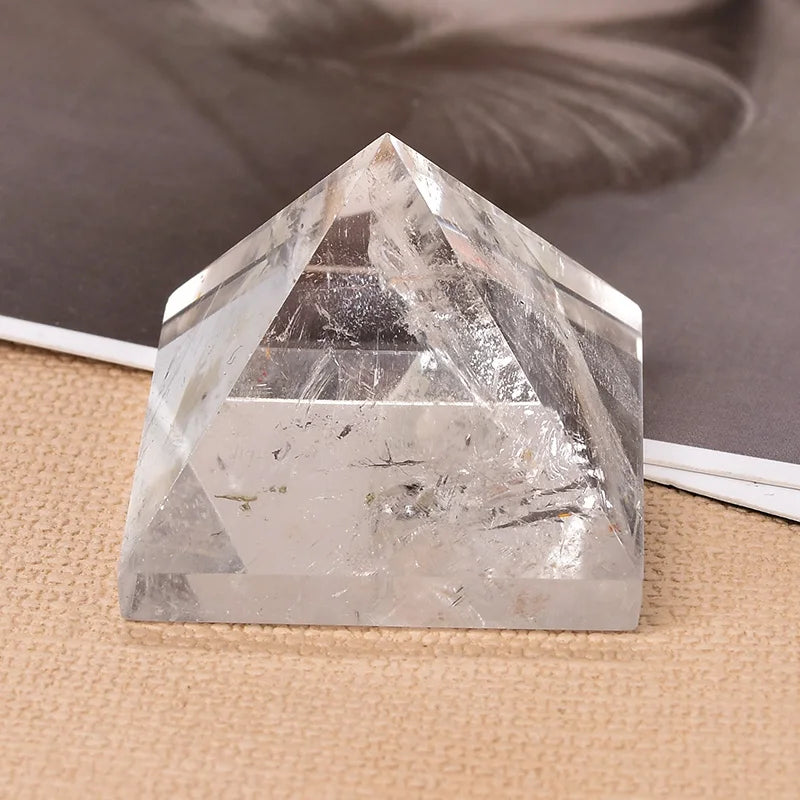 Clear Quartz Pyramid Chakra Reiki Tower - Home Decor
