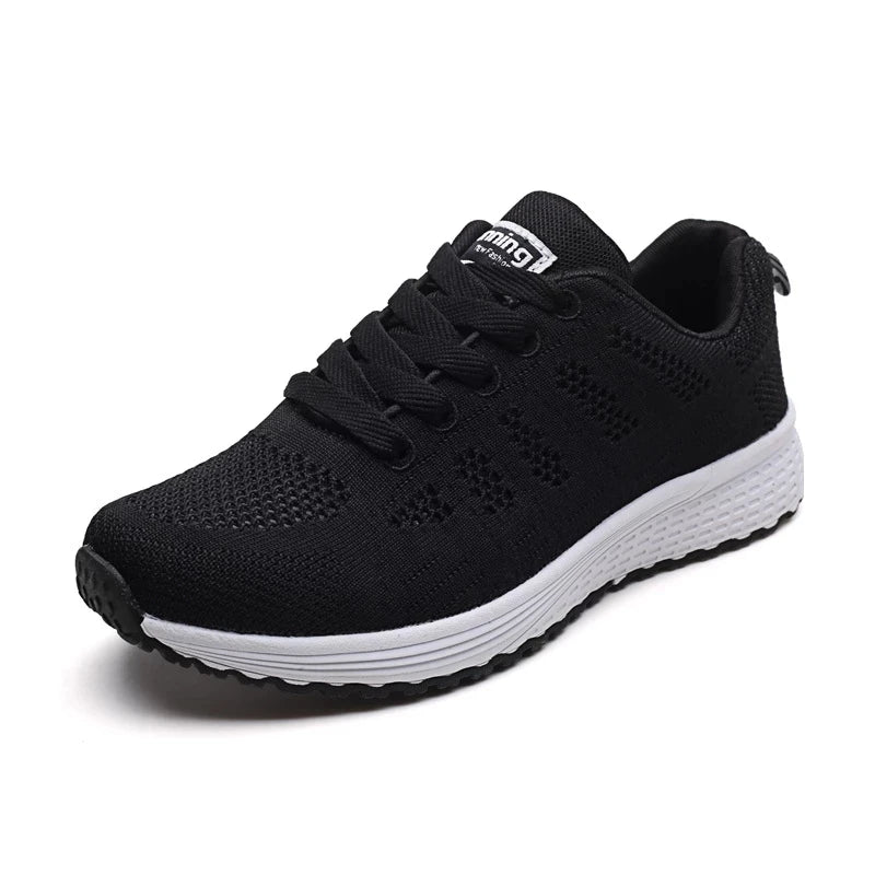 Women's Breathable Mesh Flat Sneakers Walking Shoes