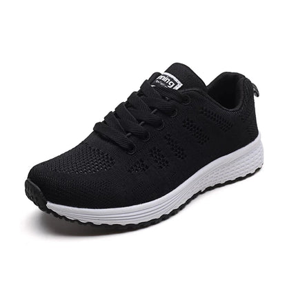 Women's Breathable Mesh Flat Sneakers Walking Shoes
