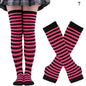 1 Set Damen Mädchen Overknee Lange Gestreifte Bedruckte Oberschenkelhohe Baumwollsocken Armstulpen Handschuhe Süße Niedliche Plus Size Overknee-Socken