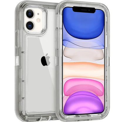 For iPhone 15 12 11 13 14 16Pro Max SE XR XS XSMAX X 6 7 8 Plus Clear Transparent Shockproof Armor Glossy Plain Case Phone Cover