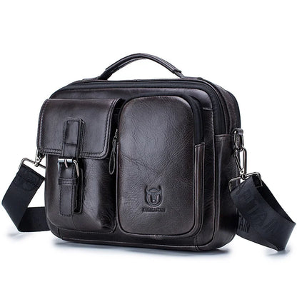 BULLCAPTAIN Neue Echtleder Herren Umhängetasche Männliche Aktentasche Kuriertasche Lässige Business-Aktentasche Stil Herren Schultertasche