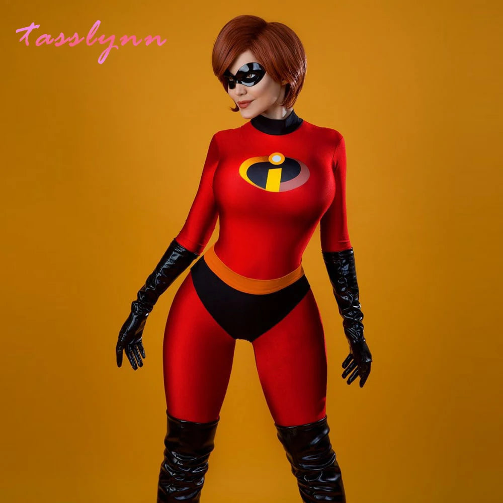 Die Unglaublichen Cosplay Elastigirl Hulk Spider Familienanzug für Erwachsene und Kinder Jumpsuit Bodysuit Halloween Kostüme für Damen