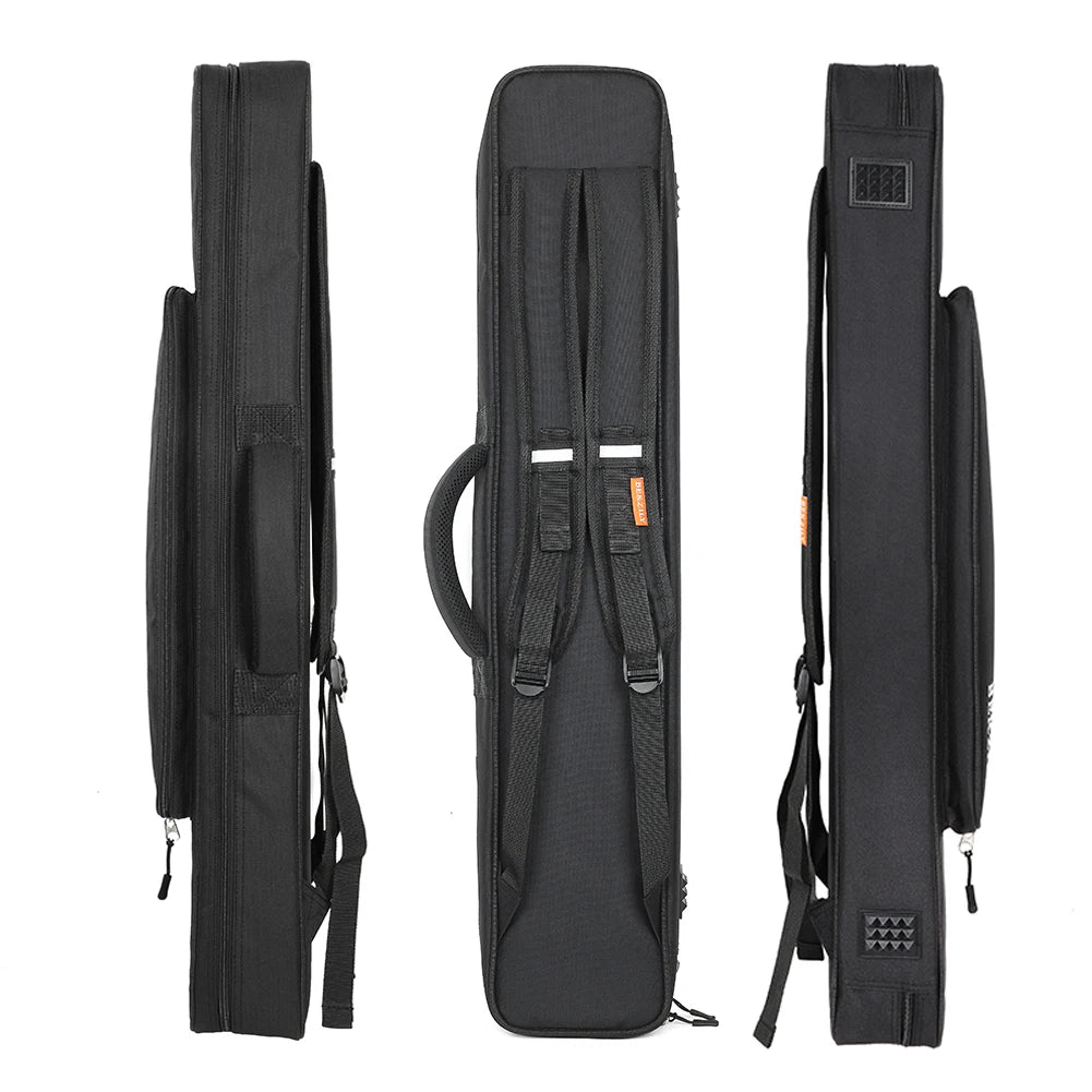 WOLFIGHTER Billardqueue-Koffer 3 Unterteile 4 Oberteile Soft Pool Queue Tasche Billardzubehör Schwarz Blau Grau Farben 2 Gurte China