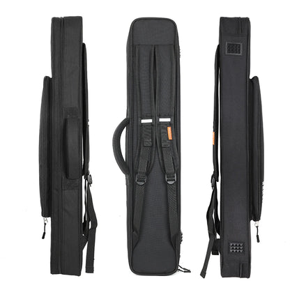 WOLFIGHTER Billardqueue-Koffer 3 Unterteile 4 Oberteile Soft Pool Queue Tasche Billardzubehör Schwarz Blau Grau Farben 2 Gurte China