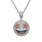 Gold Silber Farbe CZ Lustiger Gesichtsanhänger Halskette Iced Out Zirkonia Stern Herz Lächeln Charme Halsketten Männer Frauen Hip Hop Schmuck