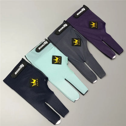 Billiard Glove Left Hand Medium Billking Korea Carom Mesh Glove 3 Fingers Professional Pool Glove Billiard Accessories