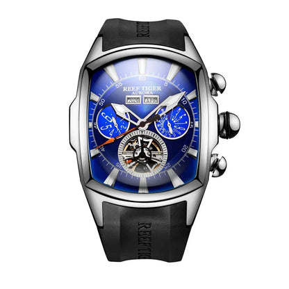 Reef Tiger/RT Top-Marke Luxus-Herrenuhr, großes Zifferblatt, mechanisches Tourbillon, Sportuhr, Relogio Masculino RGA3069