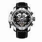 Reef Tiger/RT Luxusmarke Blaue Militär-Herrenuhr Lederarmband Stahl Automatikuhr Wasserdicht Relogio Masculino RGA3503