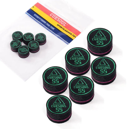 CUESOUL 14mm 8-lagige Schweinsleder-Queuespitzen für Pool-Queues – 6 Stück