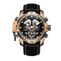 Reef Tiger/RT Luxusmarke Blaue Militär-Herrenuhr Lederarmband Stahl Automatikuhr Wasserdicht Relogio Masculino RGA3503