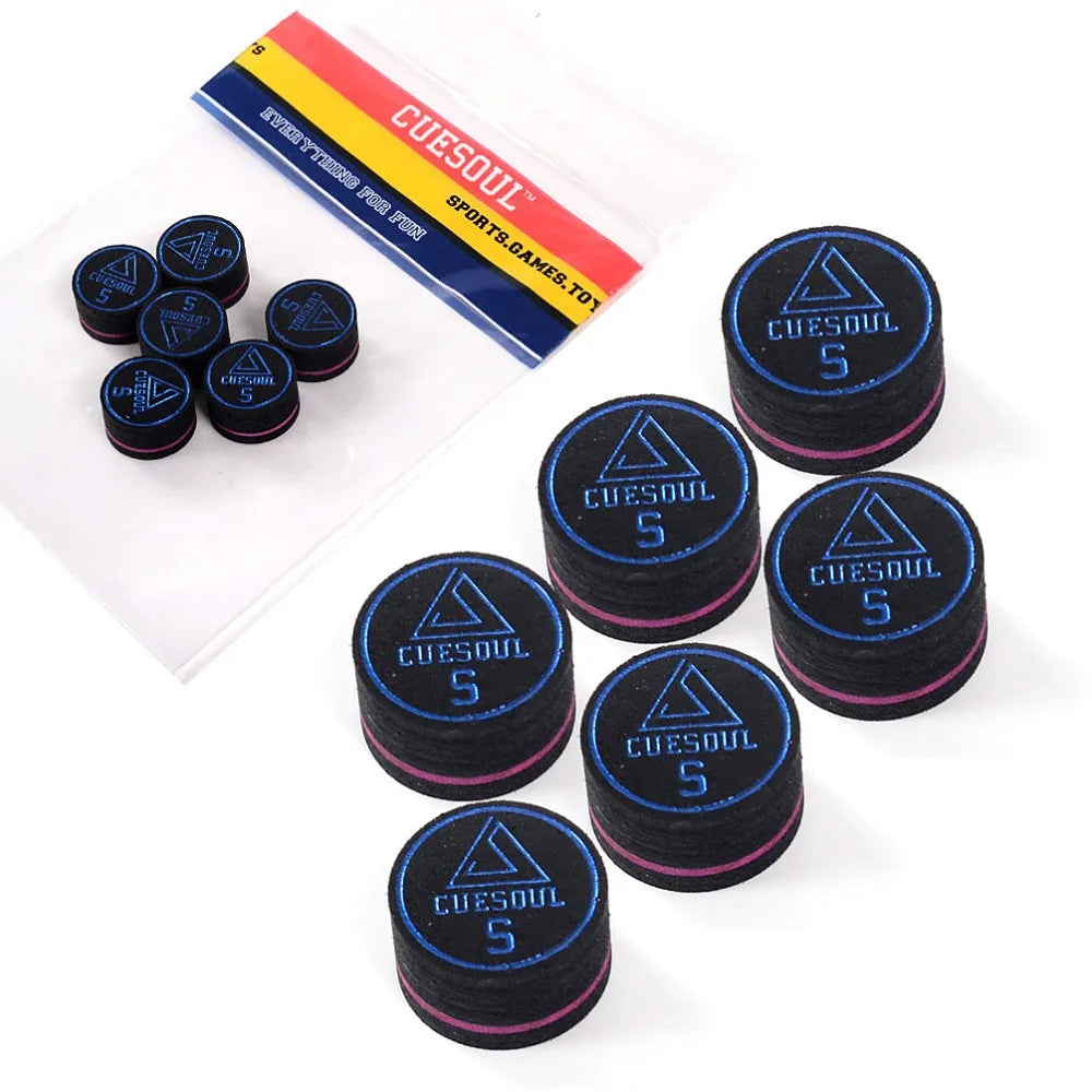 CUESOUL 14mm 8-lagige Schweinsleder-Queuespitzen für Pool-Queues – 6 Stück