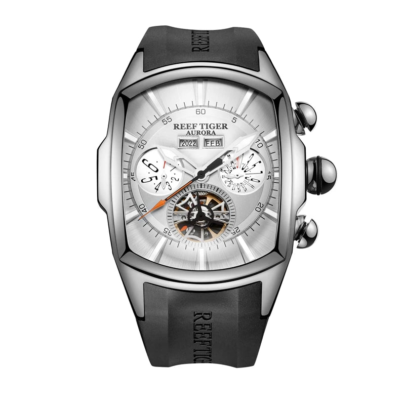Reef Tiger/RT Top-Marke Luxus-Herrenuhr, großes Zifferblatt, mechanisches Tourbillon, Sportuhr, Relogio Masculino RGA3069