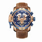 Reef Tiger/RT Luxusmarke Blaue Militär-Herrenuhr Lederarmband Stahl Automatikuhr Wasserdicht Relogio Masculino RGA3503