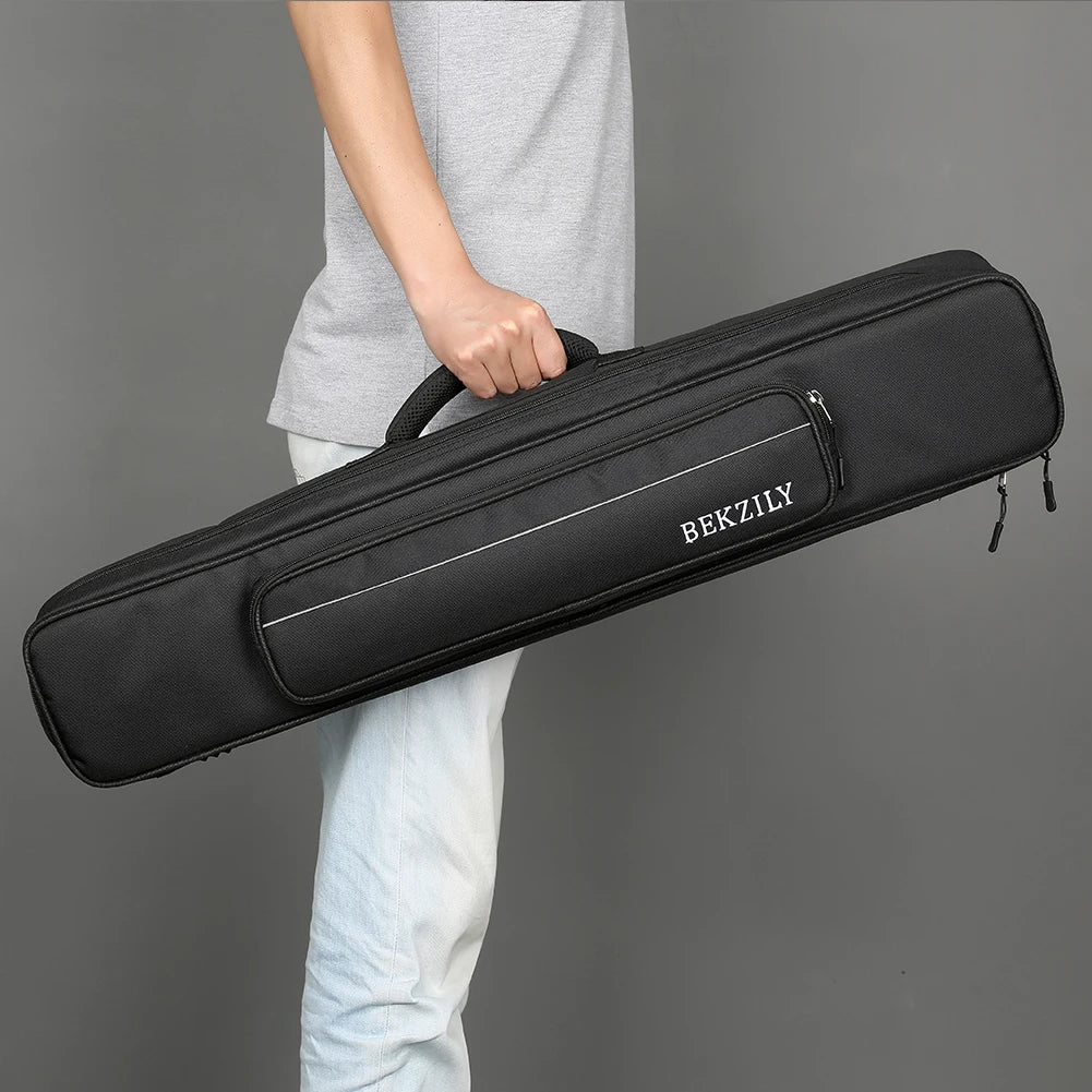 WOLFIGHTER Billardqueue-Koffer 3 Unterteile 4 Oberteile Soft Pool Queue Tasche Billardzubehör Schwarz Blau Grau Farben 2 Gurte China