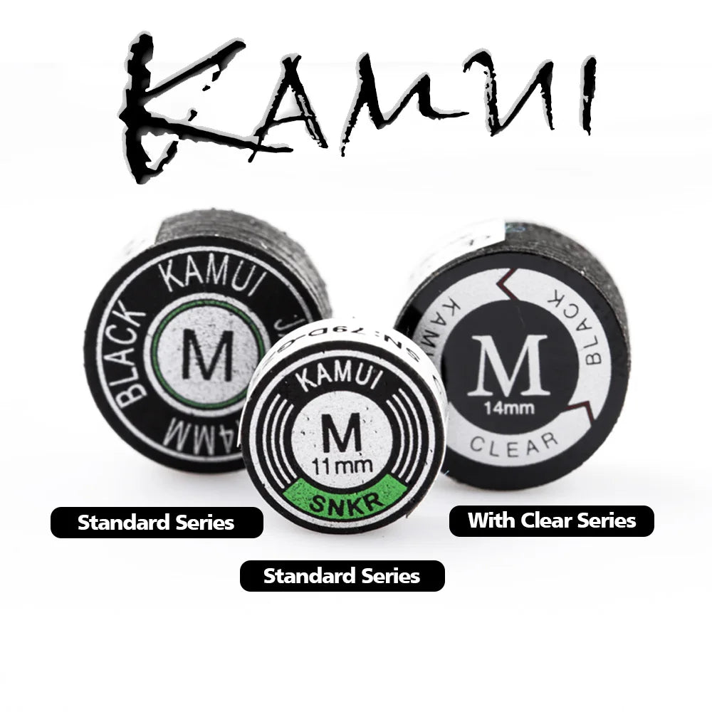 Kamui snooker balls with different series labels on a white background