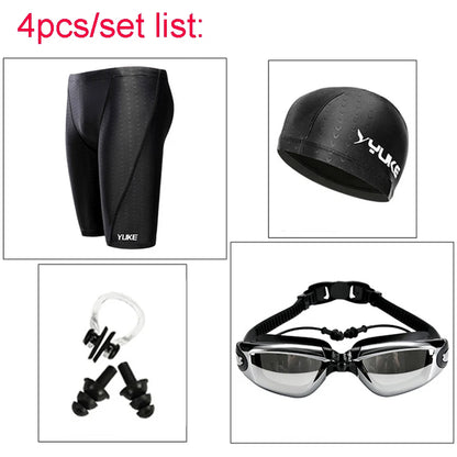 Men's Swim Shorts & Goggles Set – Waterproof Trunks