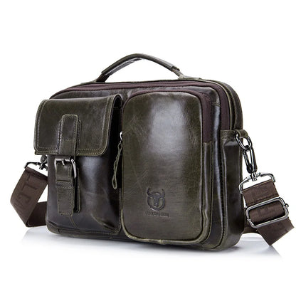 BULLCAPTAIN Neue Echtleder Herren Umhängetasche Männliche Aktentasche Kuriertasche Lässige Business-Aktentasche Stil Herren Schultertasche