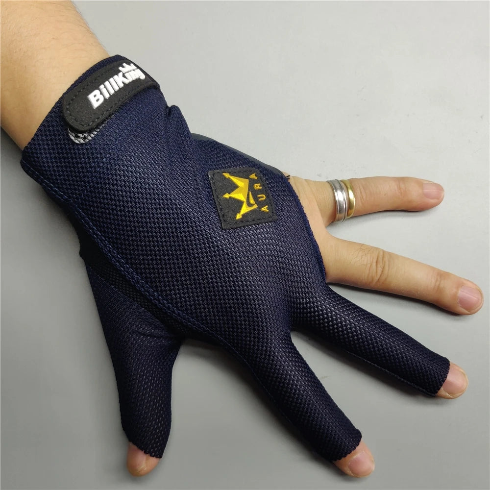 Billiard Glove Left Hand Medium Billking Korea Carom Mesh Glove 3 Fingers Professional Pool Glove Billiard Accessories