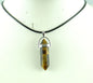 Natural Stone Crystal Hexagonal Pendant — Quartz, Tiger Eye & More