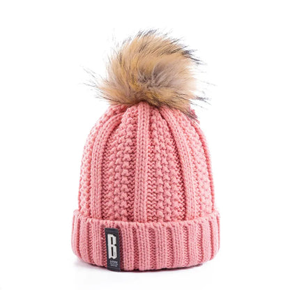 Neue Damenhüte, hohe Qualität, mit Pelz gefütterte Bommeln, Wintermütze, stylische Wollmützen für Damen, warme, dicke Streetwear-Strickmütze