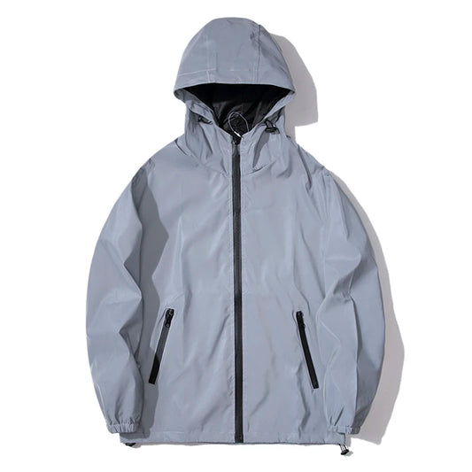 Night Reflective Windbreaker Hooded Jacket – Waterproof