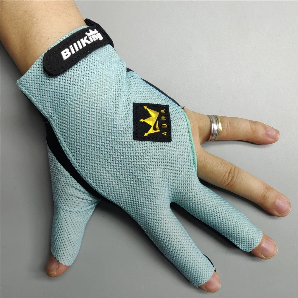 Billiard Glove Left Hand Medium Billking Korea Carom Mesh Glove 3 Fingers Professional Pool Glove Billiard Accessories