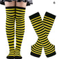 1 Set Damen Mädchen Overknee Lange Gestreifte Bedruckte Oberschenkelhohe Baumwollsocken Armstulpen Handschuhe Süße Niedliche Plus Size Overknee-Socken