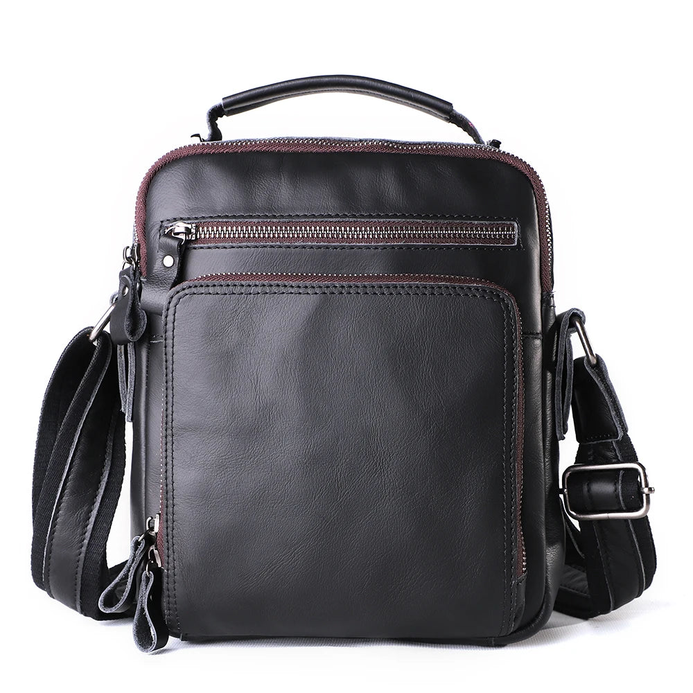 JOYIR New Genuine Leather Men Vintage Handbags Small Flap Men's Shoulder Bag Casual Office Messenger Bags Fashion Crossbody Bag