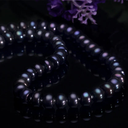 Amazing New Real Black Pearl Jewelry Necklace For Women,Natural Freshwater Pearl Cute Love Shape Buckle,Fashion Jewelry