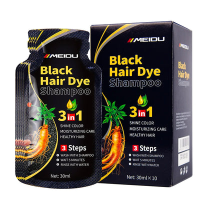 30ml Hair Dye Shampoo 3in1 Darkening Hairs Instant Gray To Black Polygonum Multiflorum Natural Coloing Cover for Women