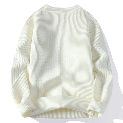 Autumn Winter Fashion O-Neck Sweater Men Patchwork Knit Pullovers Korean Casual Sweaters Loose Mens Warm Pullover Knitwear