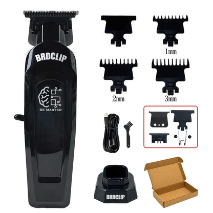 BRDCLIP Professioneller elektrischer Haarschneider BRD 107 Haarschneidemaschine für Männer 8000 U/min mit Basis 2000 mAh Barber Shop Graviermaschine
