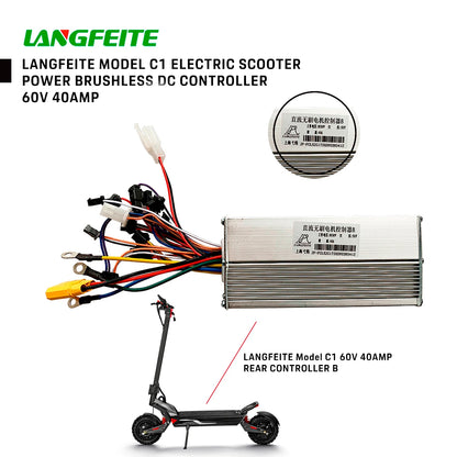 LANGFEITE-Original Electric Scooter Dual Motor C1 Controller 60V 40AMP  Brushless DC Controller  Scooters Parts