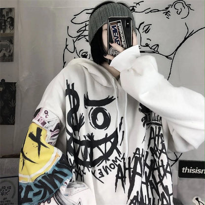 Gothic Japan Cartoon Hip Hop Hoodie Sweatshirt Oversize Damen Frühling Herbst Lustige Punk Hoodies Tops Damen Kleidung Hoodie Mädchen