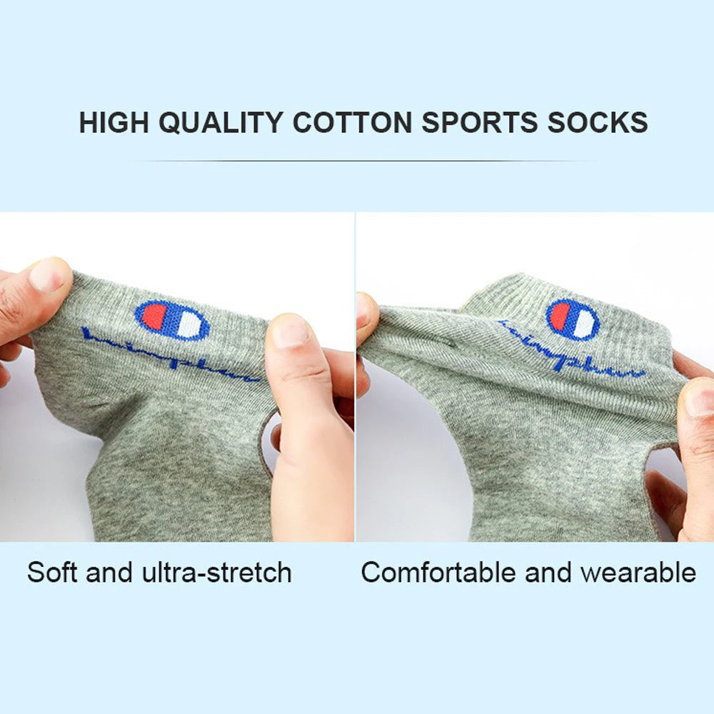 5/10/20 Paar Herren Knöchelsocken Baumwolle Klassische Markenmode Schwarz-Weiße Socken Atmungsaktive Mesh Sportsocken für den Sommer