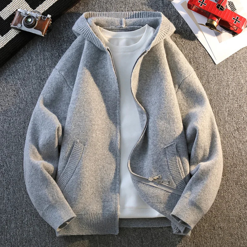New Autumn Men Hooded Cardigans Man Fashion Outwear Sweatercoats Quality Male Knitwear Cardigans Loose Casual Sweaters Size 4XL
