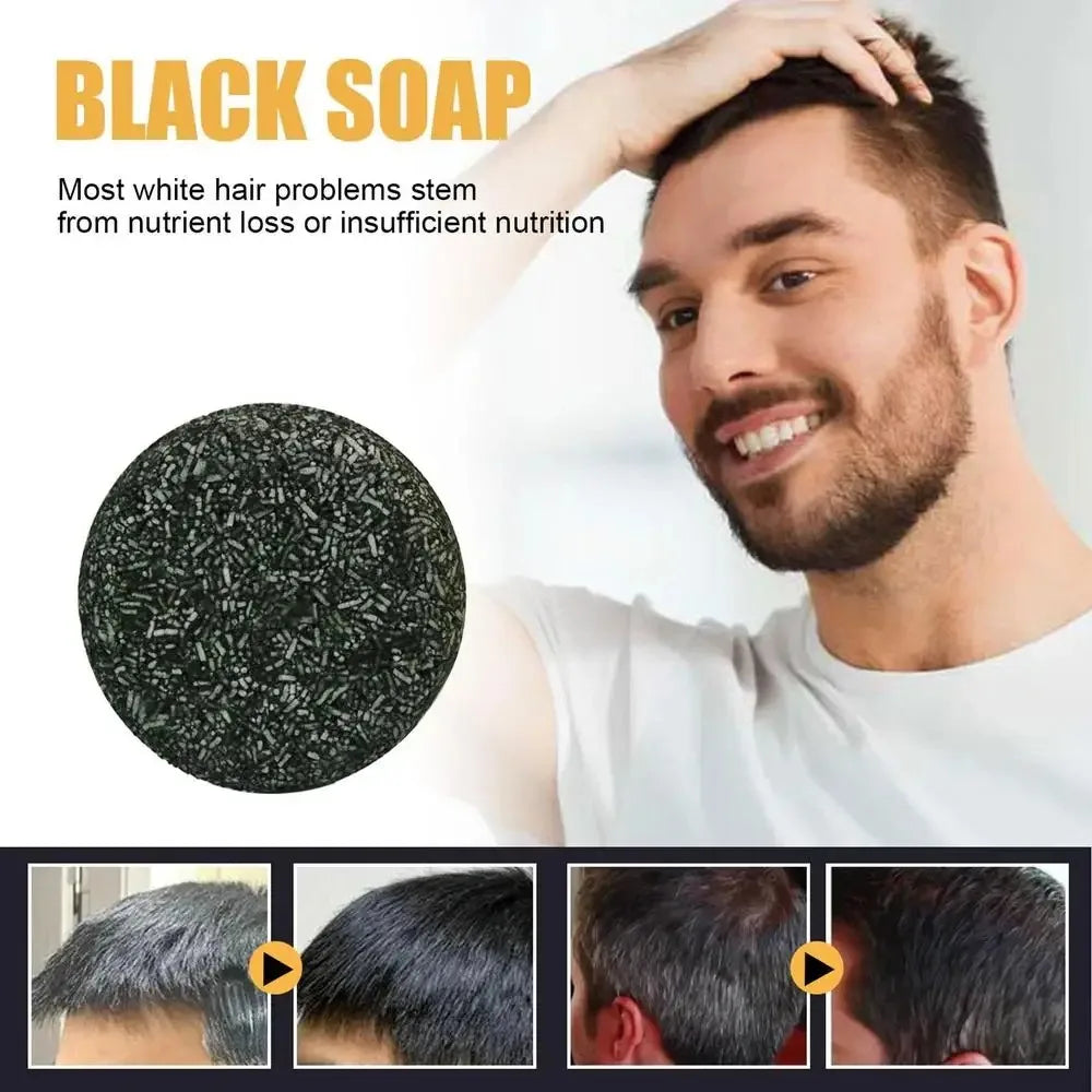 Hair Shampoo Soap Polygonum Multiflorum Black Soap White Hair Repair Soap Hair Care Set Nourishing Anti Dandruff Hair Dye Soap