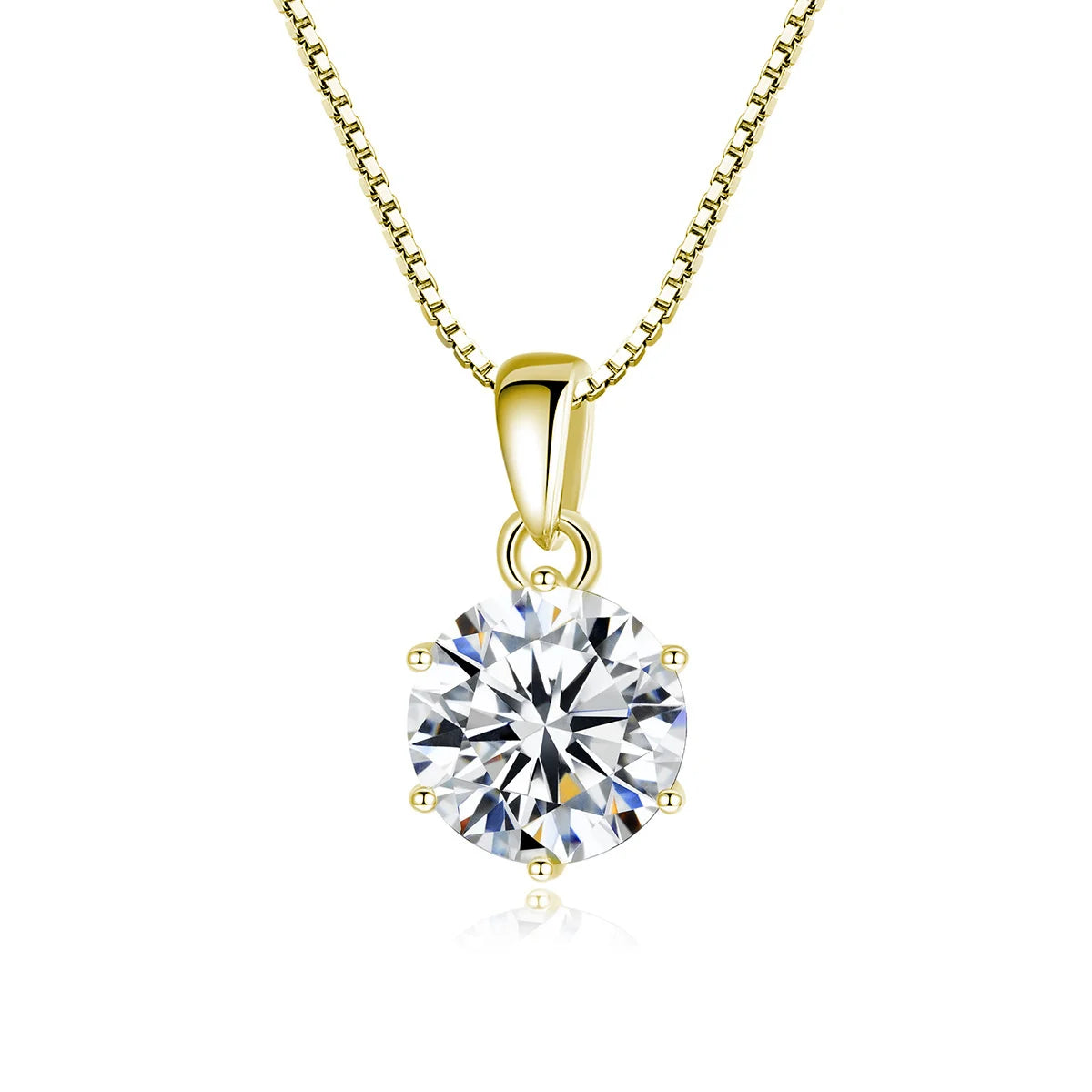JoyceJelly 1 CT Real Moissanite Pendant Necklace For Women Royal Blue Color Moissanite 925 Sterling Silver Wedding Fine Jewelry