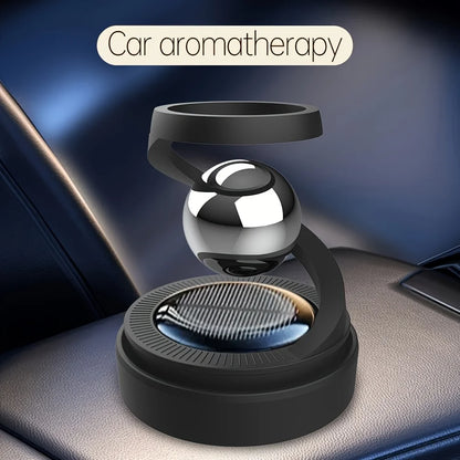 Car aromatherapy device on a car dashboard with 'Car aromatherapy' text above.